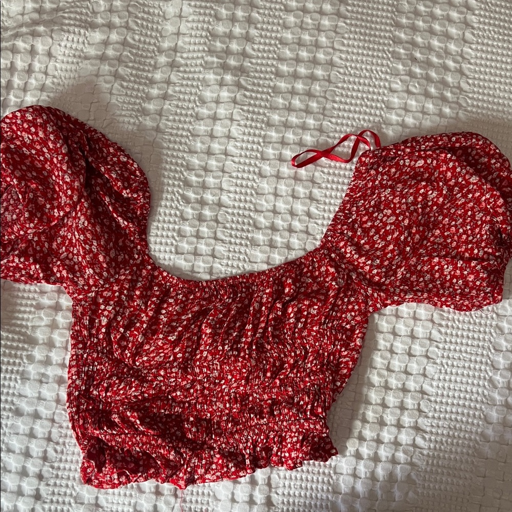 Red Floral Women's Top